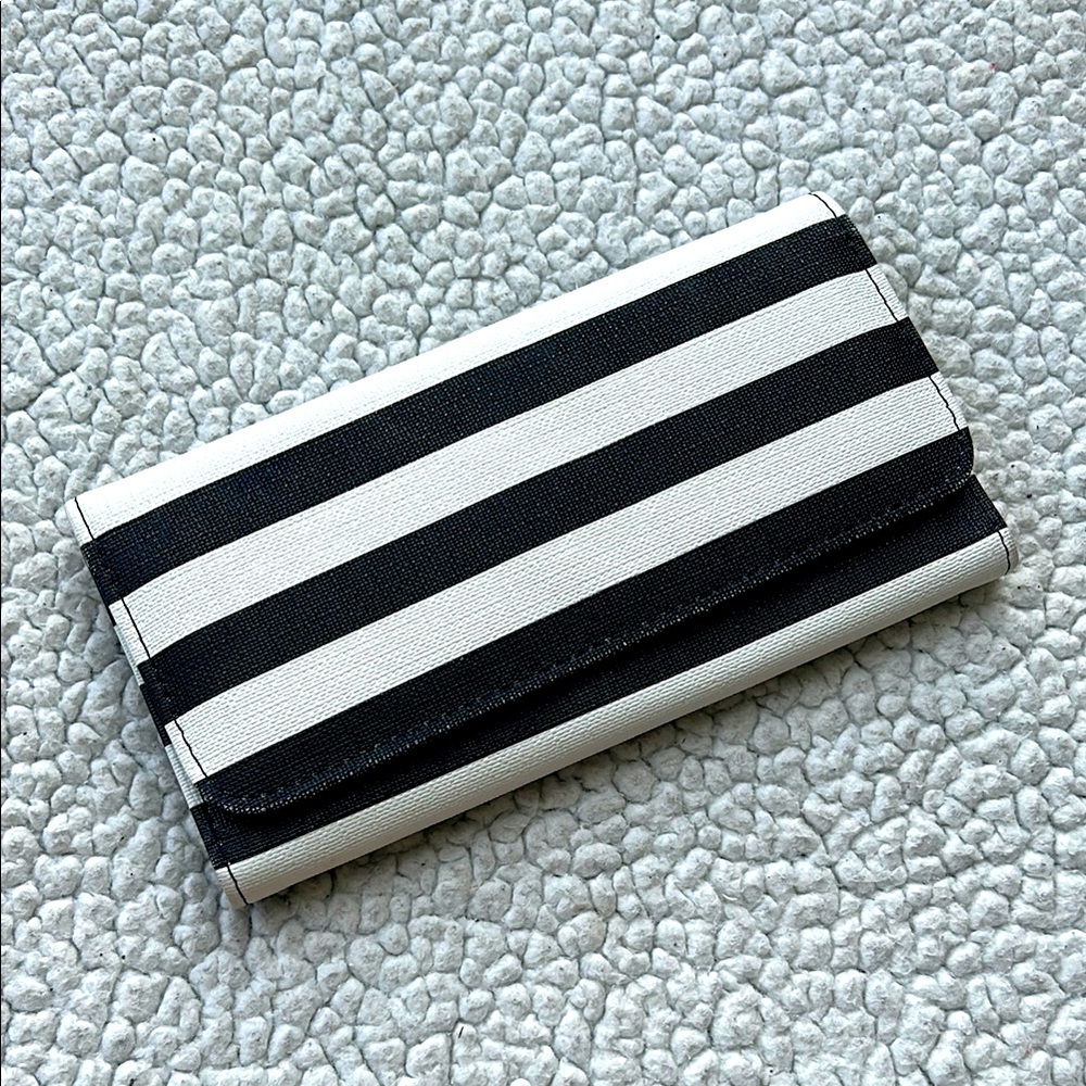 Kut from the Kloth Large Black and White Striped Wallet